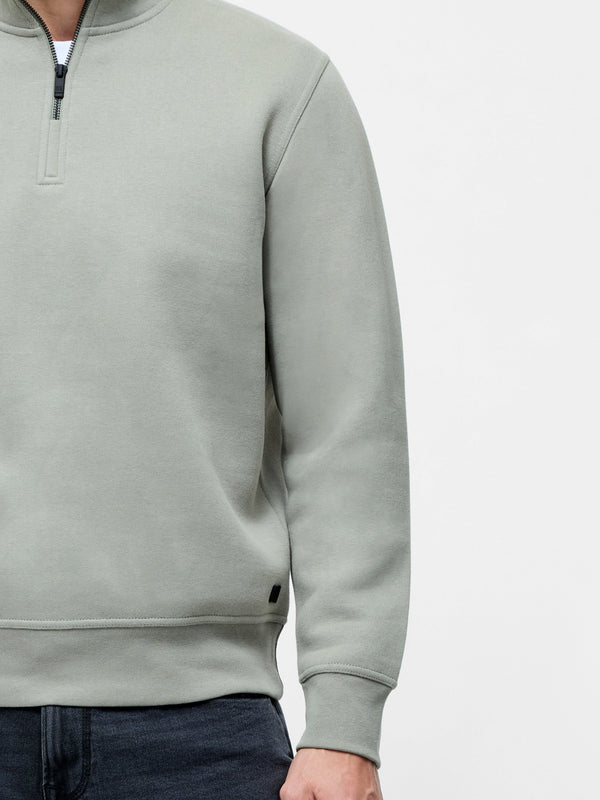 Fcuk Half Zip Sweatshirt Sage Green