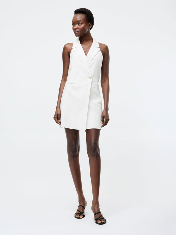 fcuk Halterneck Blazer Mini Dress Summer White