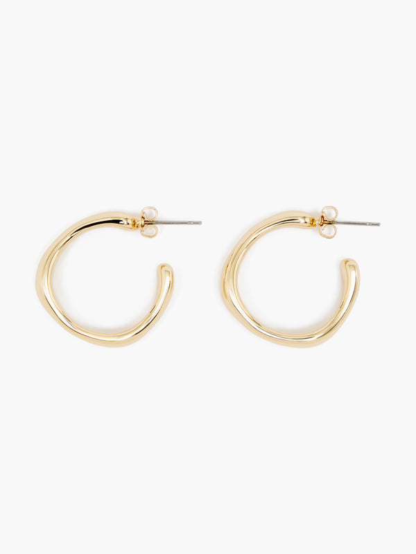 fcuk Hammered Hoop Earrings Gold
