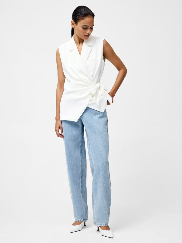 fcuk Harrie Tailored Wrap Waistcoat Summer White