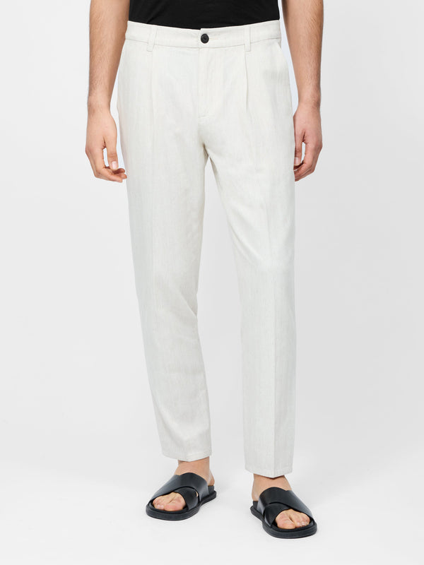 Fcuk Herringbone Trousers Stone
