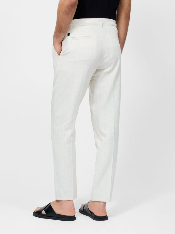 Fcuk Herringbone Trousers Stone