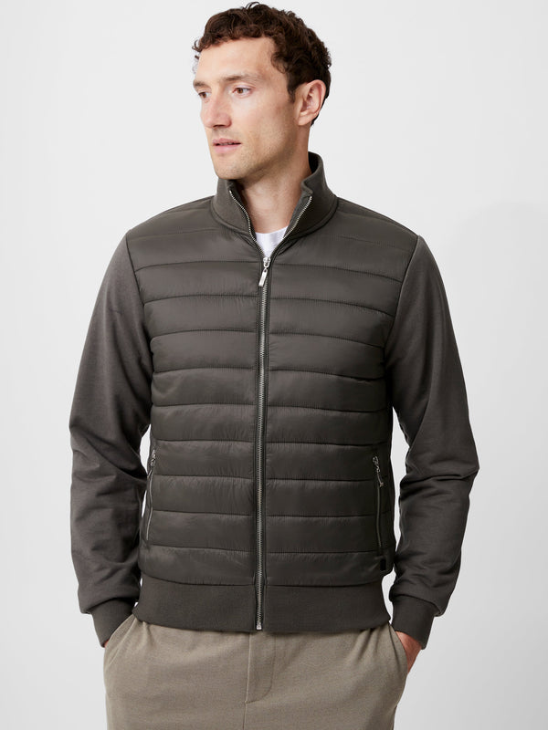 Fcuk Hybrid Bomber Jacket Hunter Green