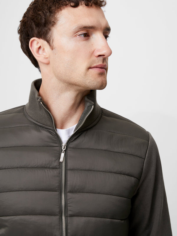 Fcuk Hybrid Bomber Jacket Hunter Green