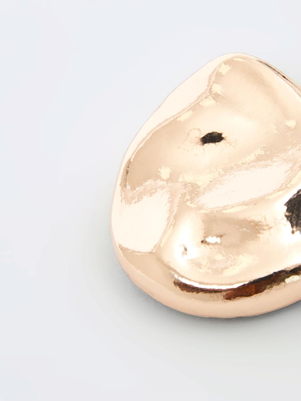 Fcuk Irregular Pebble Stud Earrings Gold