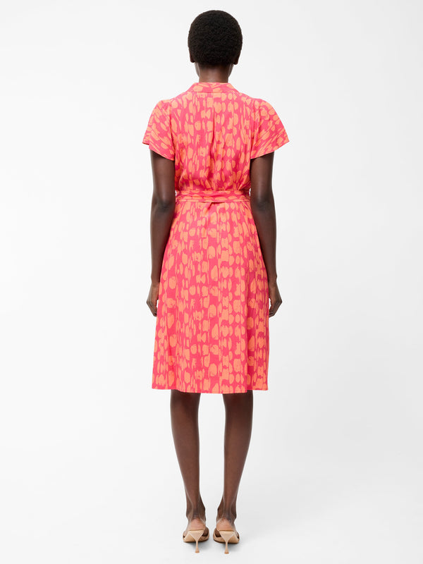 Fcuk Islanna V Neck Tie Midi Dress Azalea