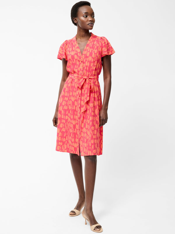fcuk Islanna V Neck Tie Midi Dress Azalea