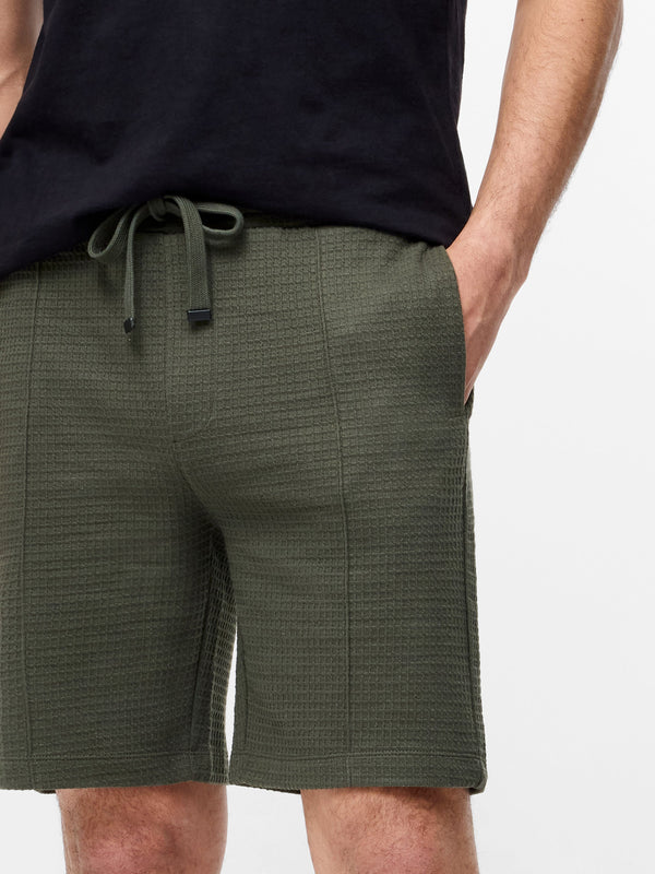 Fcuk Jacquard Waffle Shorts Khaki