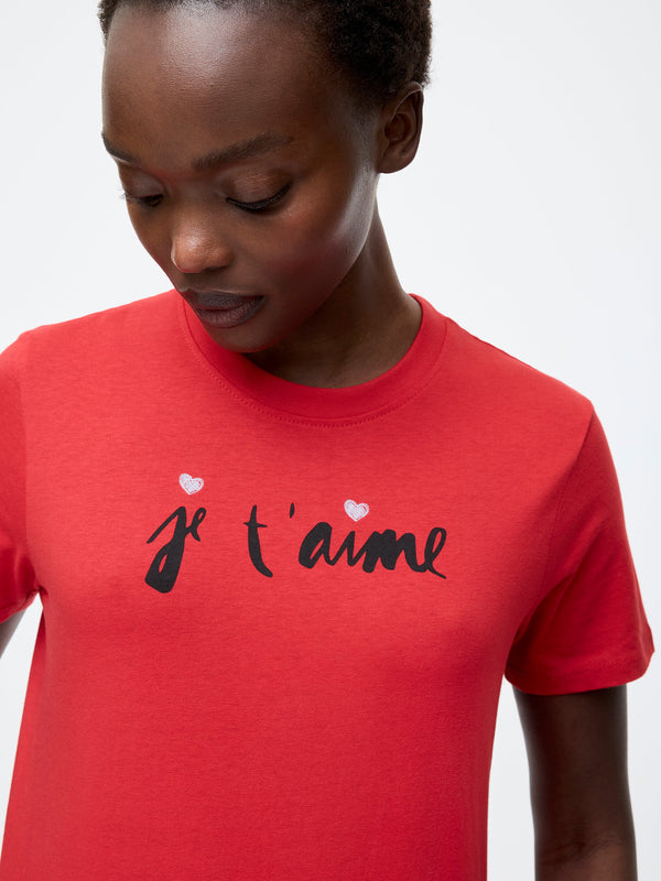 Fcuk Je T'Aime Graphic T-Shirt Red