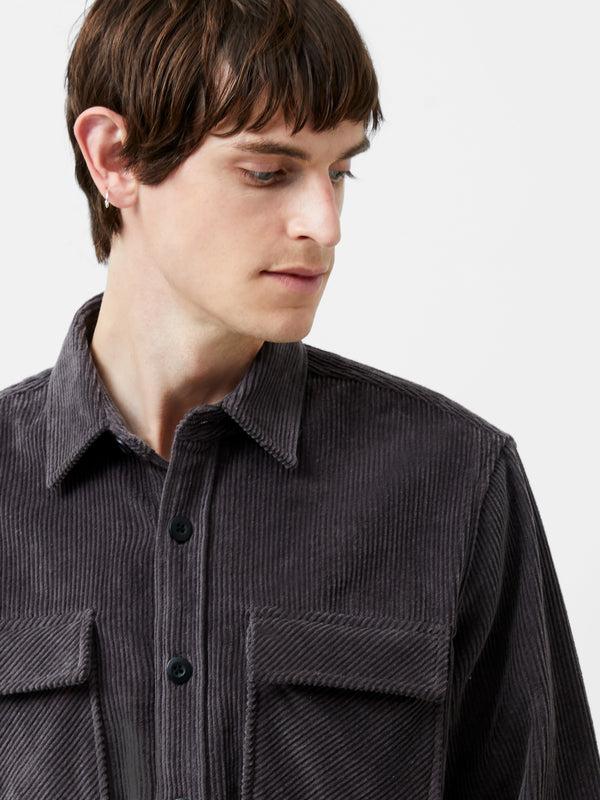 Fcuk Jumbo Cord Shirt Dark Grey