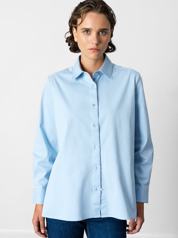 Fcuk Kesha Back Slit Shirt Arctic Blue