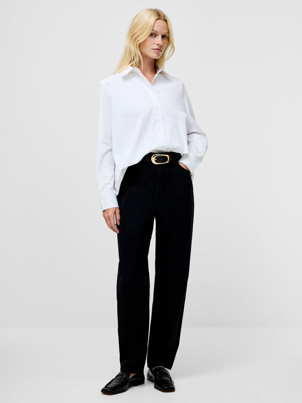 Fcuk Kesha Back Slit Shirt Linen White