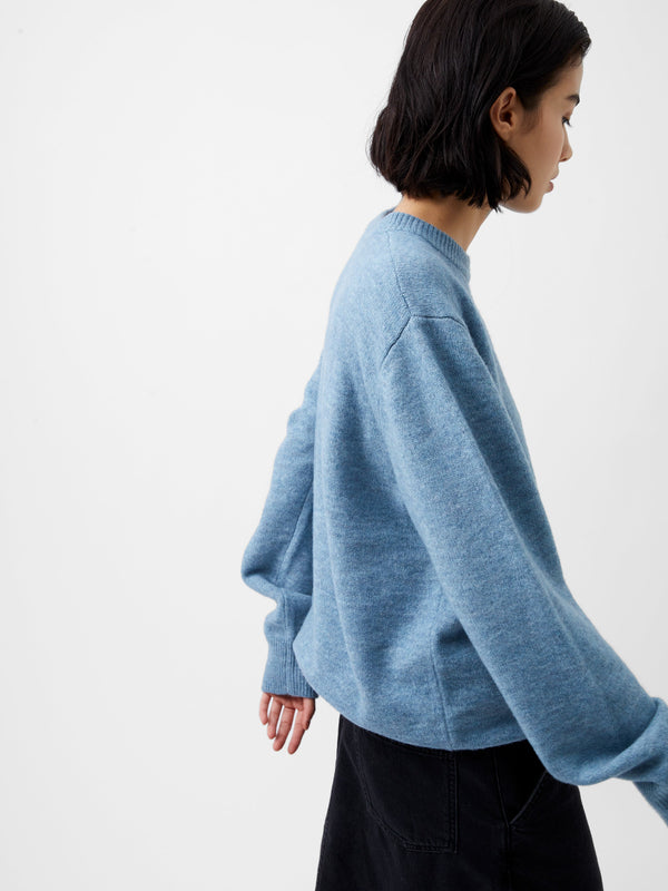 Fcuk Kesia Recycled Crew Neck Jumper Dusted Blue