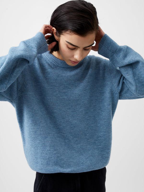 Fcuk Kesia Recycled Crew Neck Jumper Dusted Blue