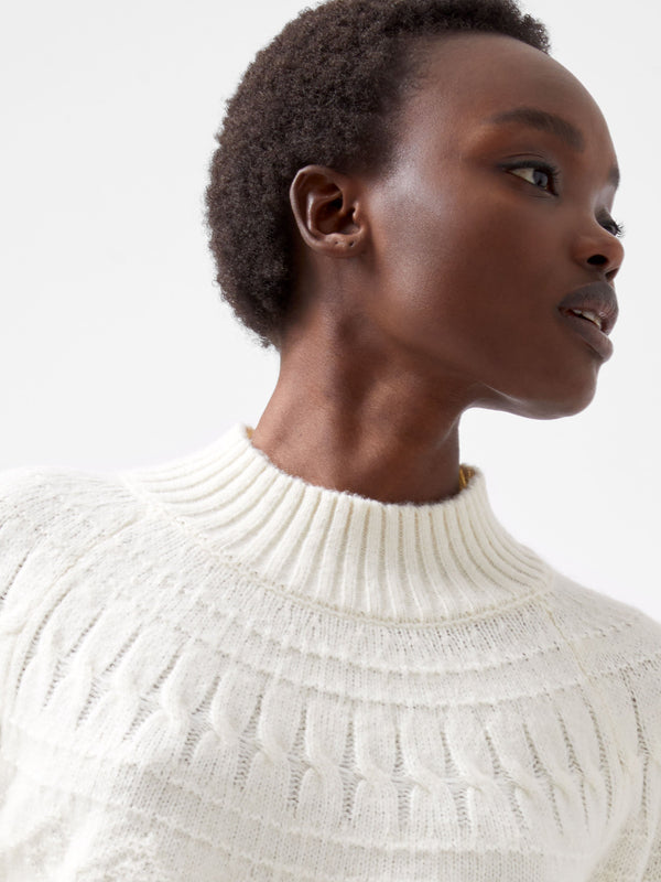 Fcuk Kessey High Neck Jumper Porcelain Cream
