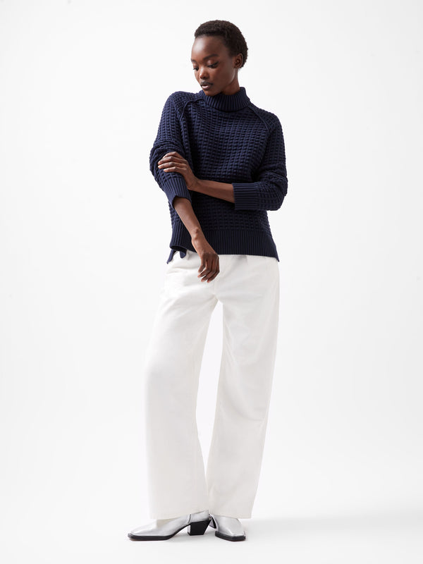 Fcuk Keya Popcorn Knit Mozart Jumper Marine