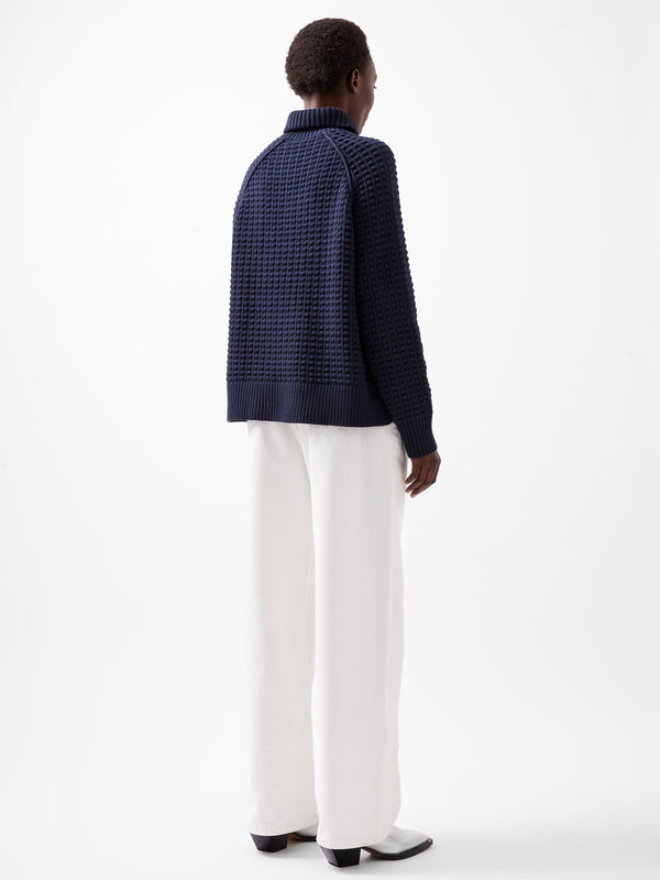 Fcuk Keya Popcorn Knit Mozart Jumper Marine