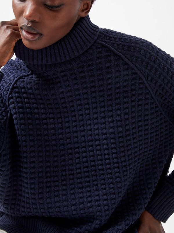 fcuk Keya Popcorn Knit Mozart Jumper Marine