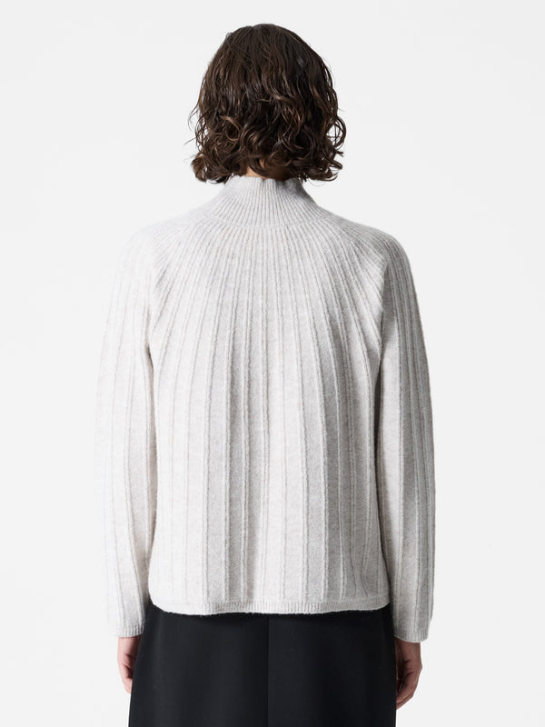 Fcuk Kezia Recycled Mock Rib Jumper Pebble Neutral