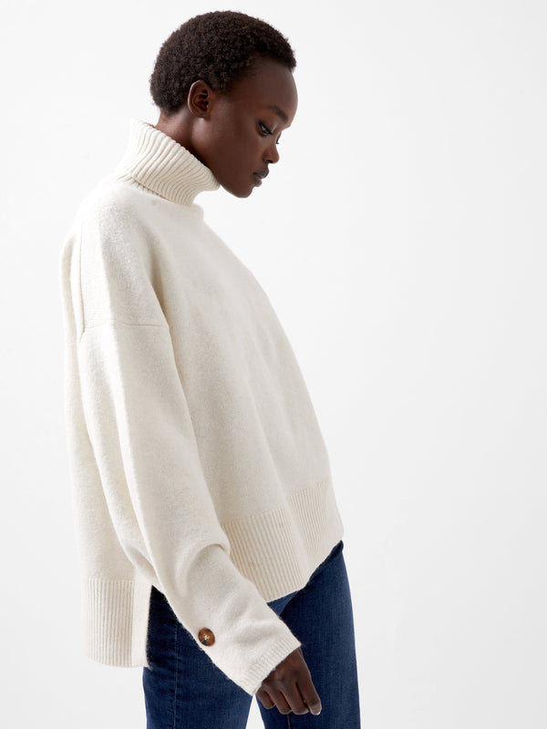 Fcuk Kezia Recycled Roll Neck Jumper Classic Cream