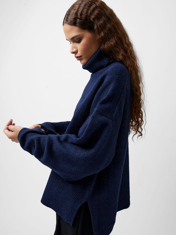 Fcuk Kezia Recycled Roll Neck Jumper Marine