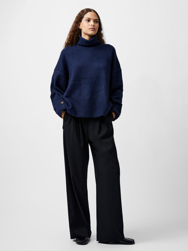 Fcuk Kezia Recycled Roll Neck Jumper Marine