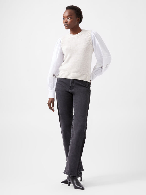 Fcuk Klara Flec Mix Jumper Classic Cream/White