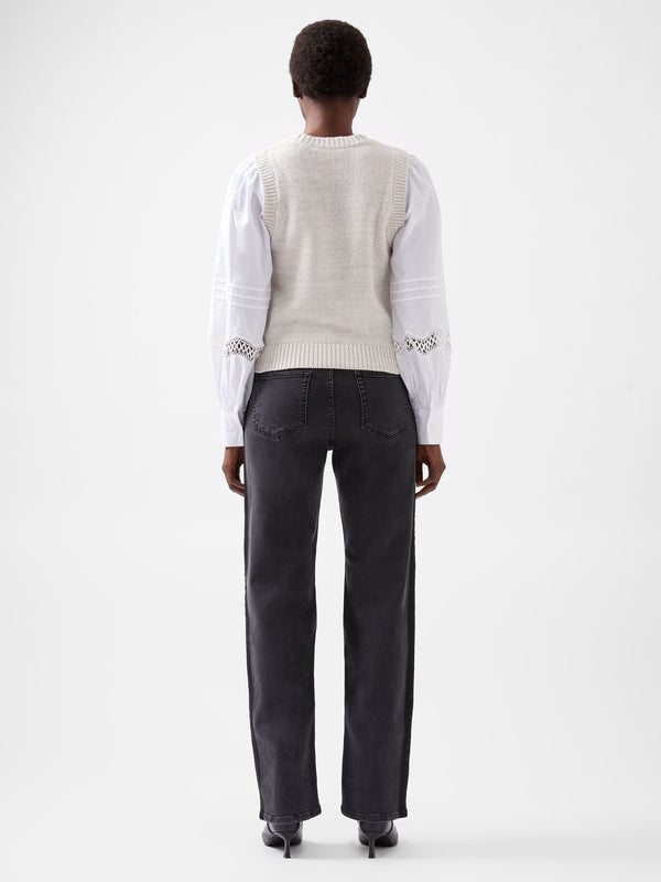 Fcuk Klara Flec Mix Jumper Classic Cream/White