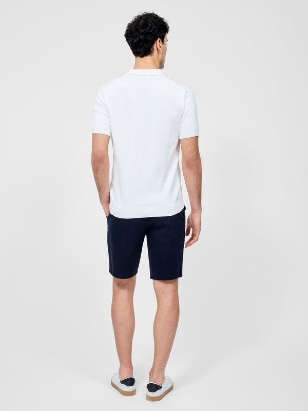 Fcuk Knitted Zip Polo Shirt Ecru