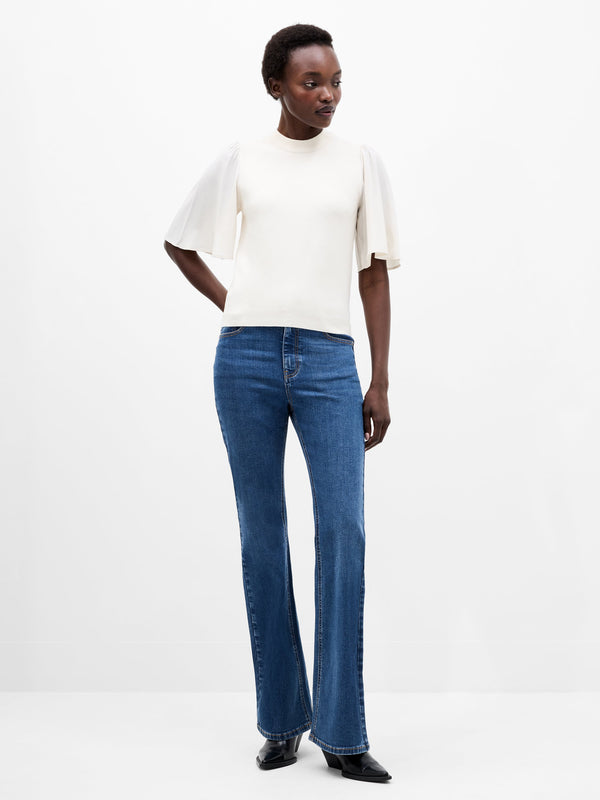 fcuk Krista Knit Round Neck Top Porcelain Cream