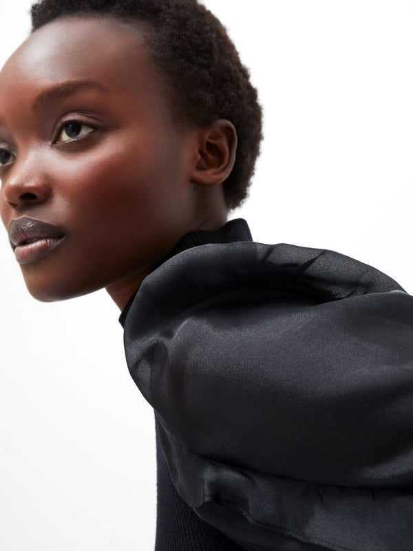 Fcuk Krista Organza Puff Sleeve Top Blackout