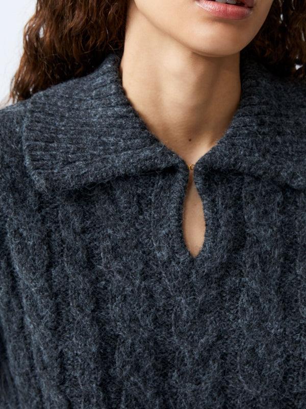 Fcuk Kyla Sparkle Long Sleeve Jumper Charcoal Mel