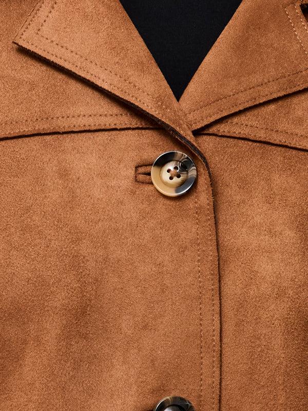 Fcuk Laney Faux Suede Jacket Tan