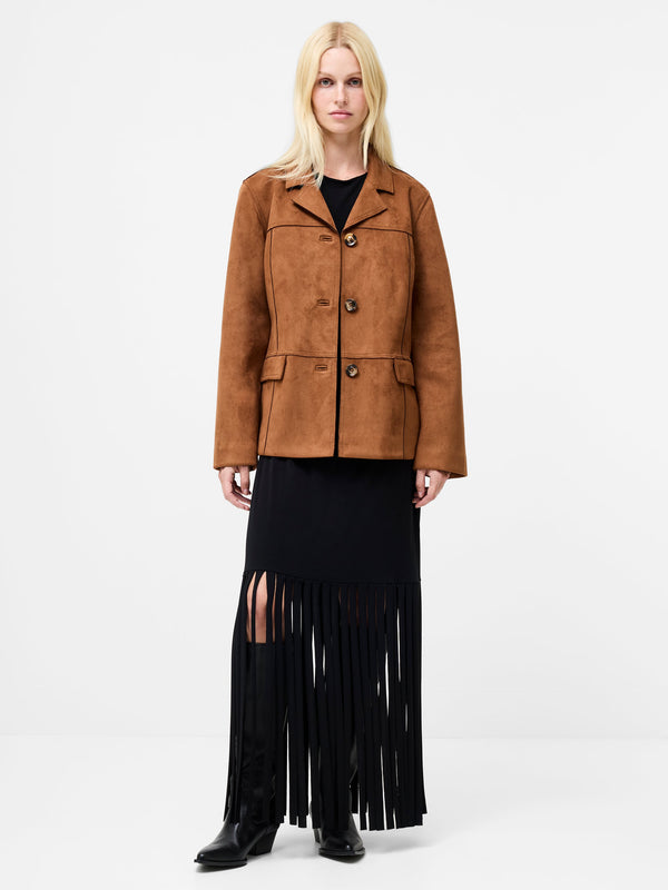 fcuk Laney Faux Suede Jacket Tan