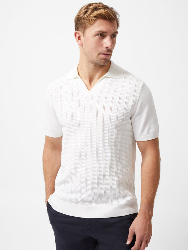 fcuk Leader Trophy Neck Knit Shirt Ecru