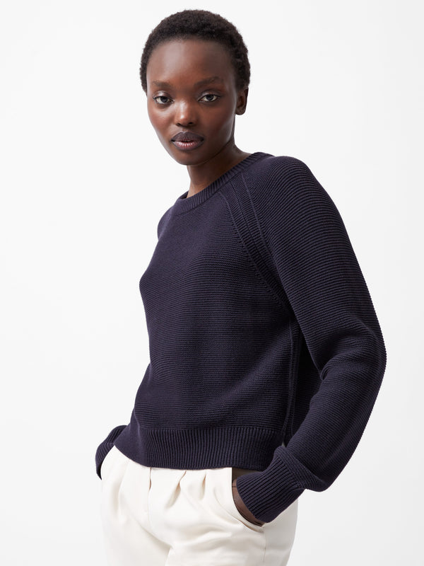 Fcuk Lilly Mozart Crew Neck Jumper Utility Blue