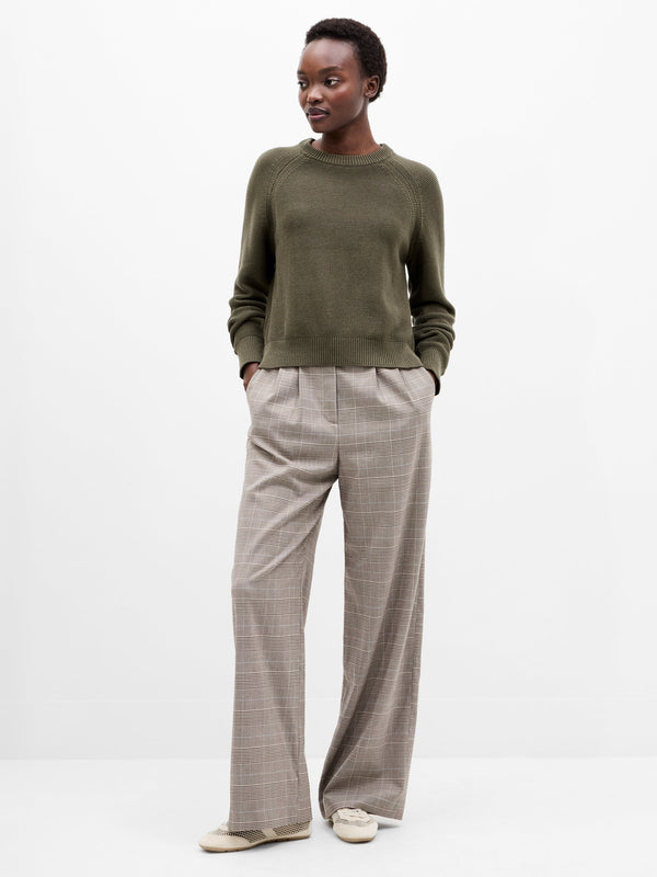 Fcuk Lily Mozart Crew Neck Jumper Khaki Green