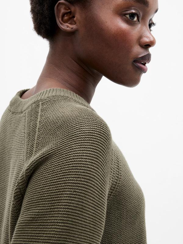 Fcuk Lily Mozart Crew Neck Jumper Khaki Green