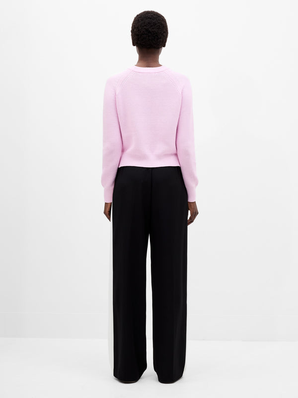 Fcuk Lily Mozart Crew Neck Jumper Violet Pink