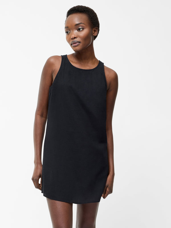 fcuk Linen Mix Shift Dress Black