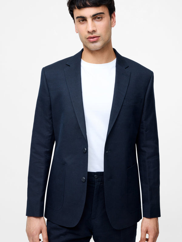 fcuk Linen Suit Jacket Navy