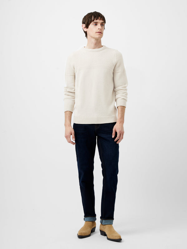 Fcuk Link Stitch Crew Neck Jumper Sand