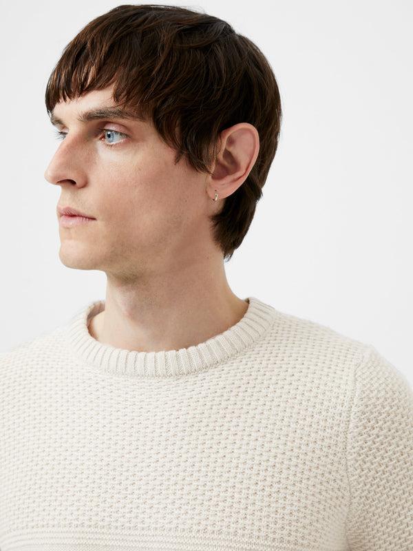 Fcuk Link Stitch Crew Neck Jumper Sand