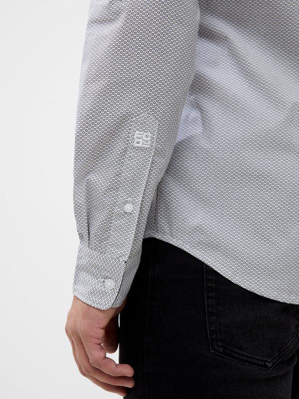 Fcuk Long Sleeve All Over Print Shirt White/Black