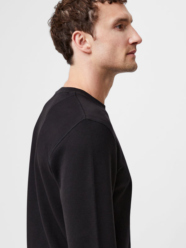 Fcuk Long Sleeve Crew Neck Top Black