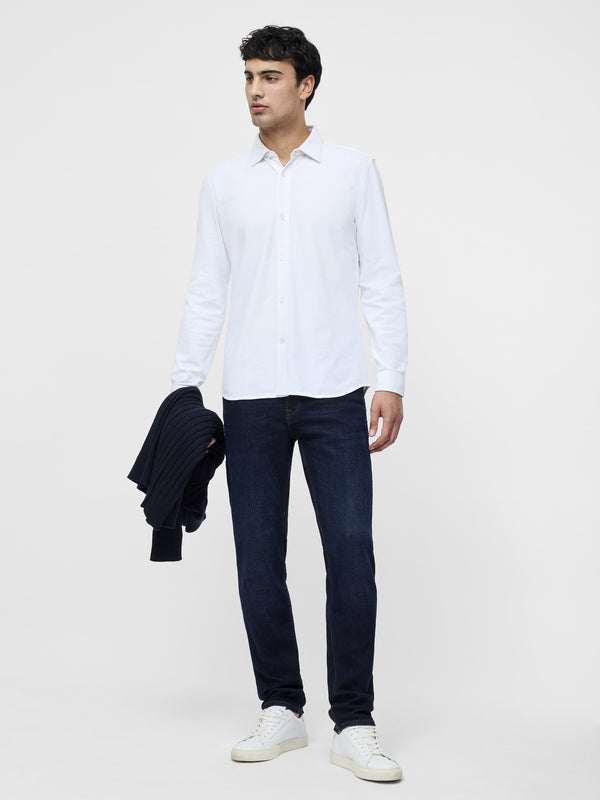 Fcuk Long Sleeve Pique Jersey Shirt White