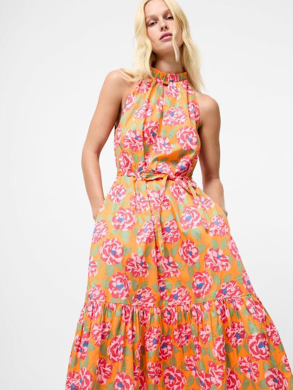 Fcuk Louisa Alexis Halterneck Dress Orange Multi