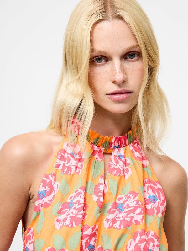 Fcuk Louisa Alexis Halterneck Dress Orange Multi