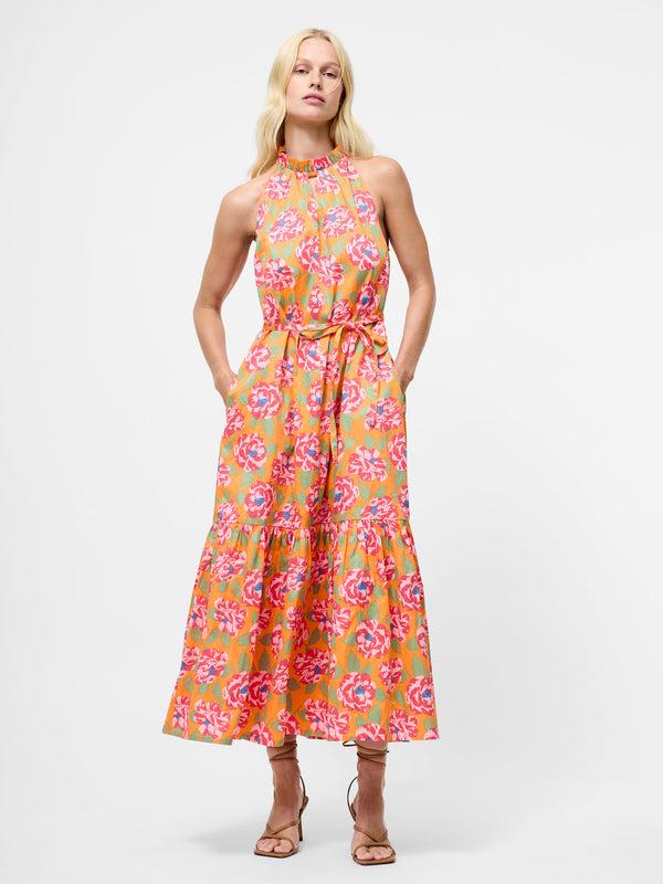fcuk Louisa Alexis Halterneck Dress Orange Multi