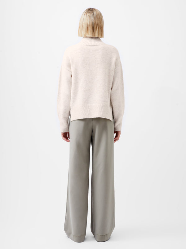 Fcuk Maddox Half Zip Jumper Oatmeal Mel